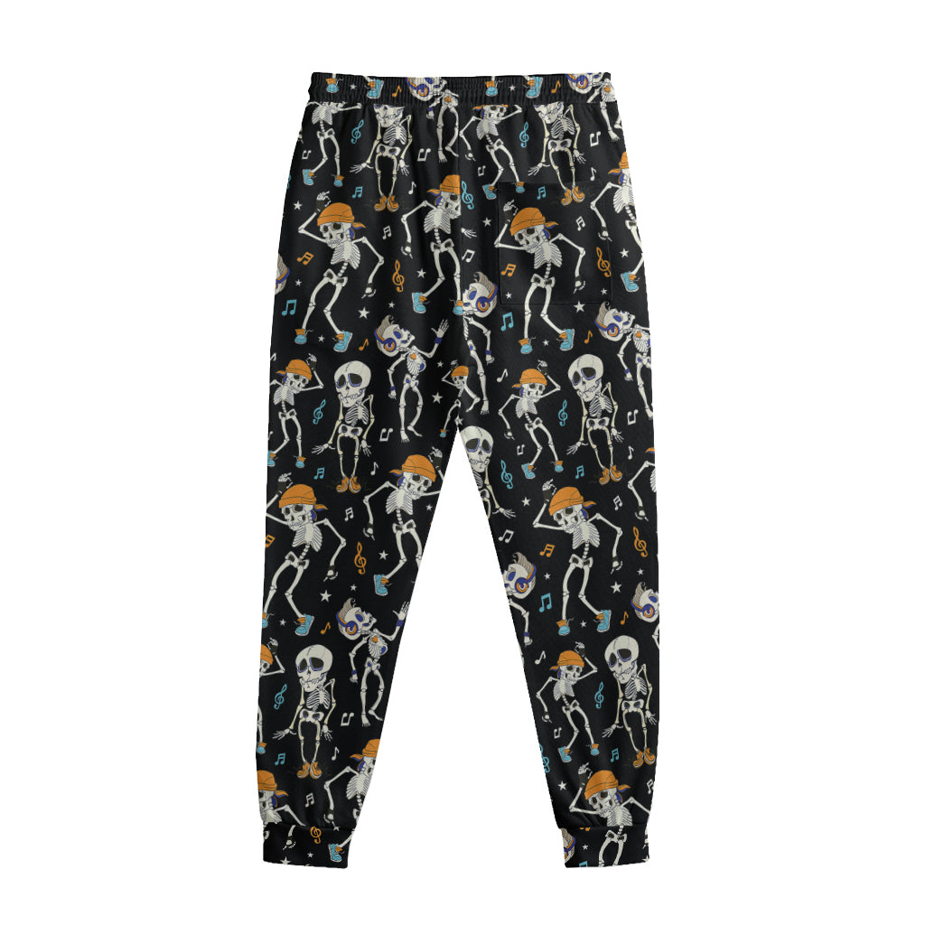 Dancing Skeleton Party Pattern Print Sweatpants