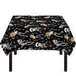 Dancing Skeleton Party Pattern Print Tablecloth