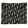 Dancing Skeleton Party Pattern Print Tapestry