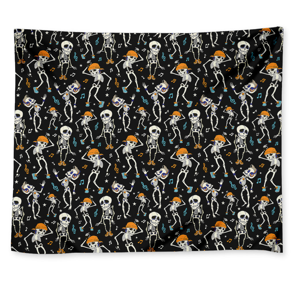 Dancing Skeleton Party Pattern Print Tapestry