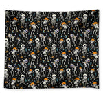 Dancing Skeleton Party Pattern Print Tapestry