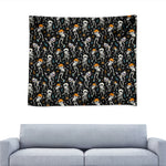 Dancing Skeleton Party Pattern Print Tapestry
