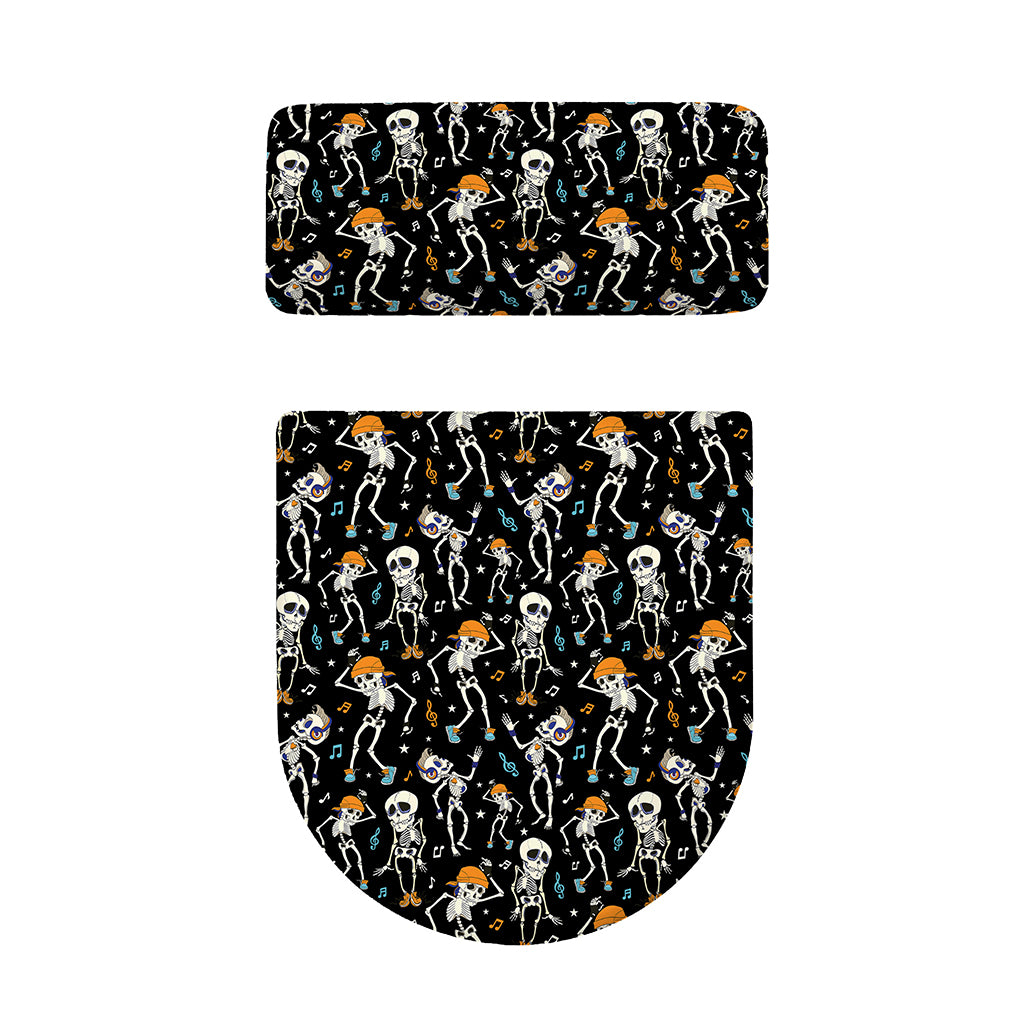 Dancing Skeleton Party Pattern Print Toilet Lid And Tank Cover Set