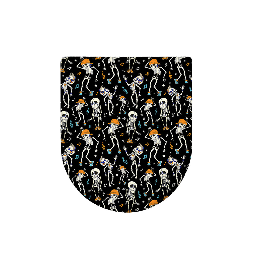 Dancing Skeleton Party Pattern Print Toilet Lid Cover