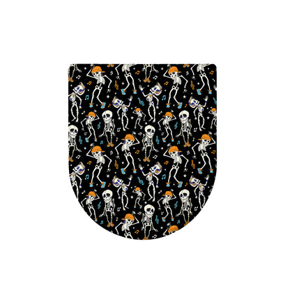Dancing Skeleton Party Pattern Print Toilet Lid Cover