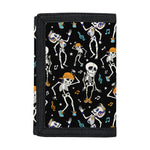 Dancing Skeleton Party Pattern Print Trifold Wallet