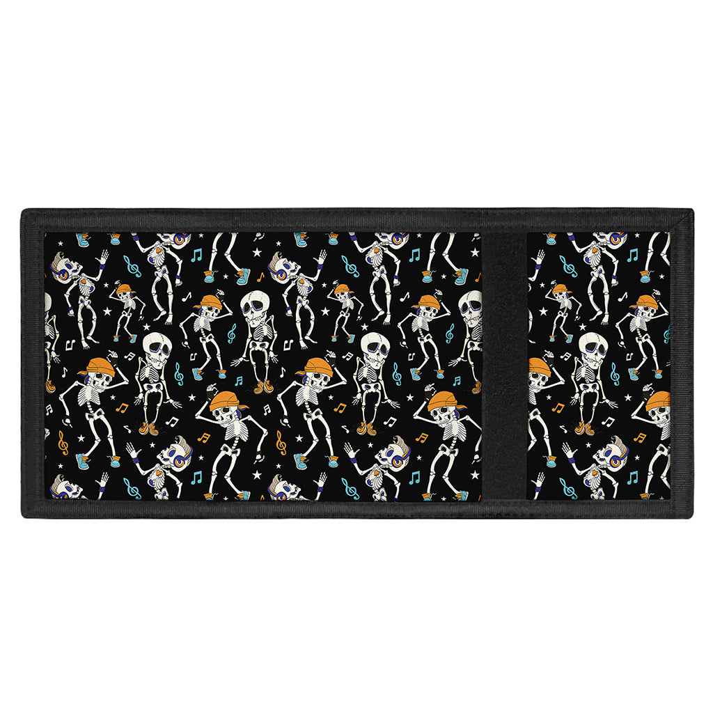 Dancing Skeleton Party Pattern Print Trifold Wallet