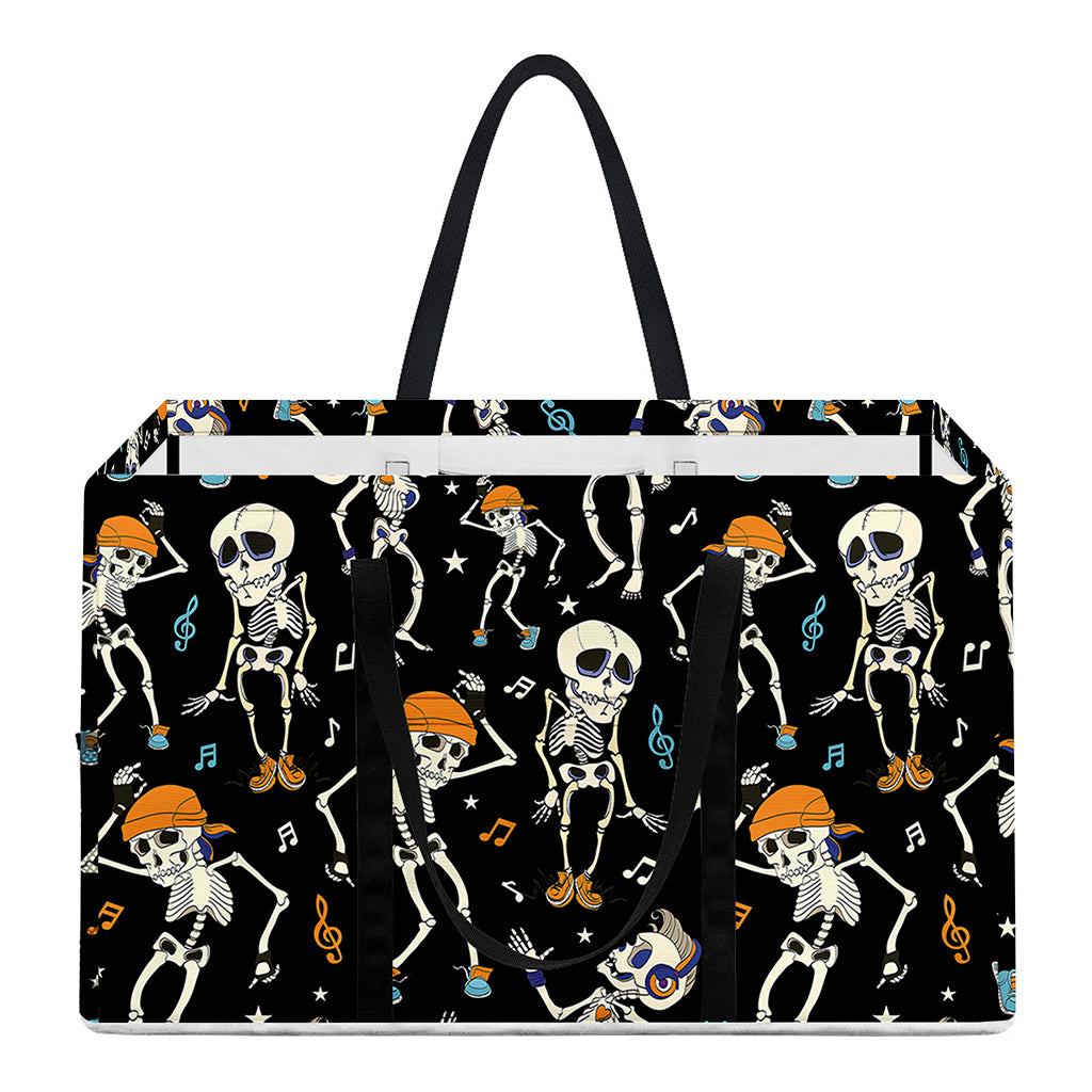 Dancing Skeleton Party Pattern Print Utility Tote Bag