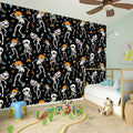 Dancing Skeleton Party Pattern Print Wall Sticker