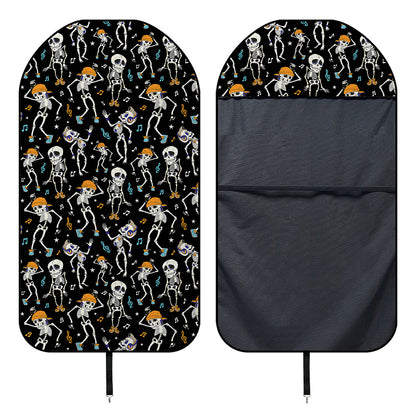 Dancing Skeleton Party Pattern Print Waterproof Car Seat Cover