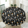 Dancing Skeleton Party Pattern Print Waterproof Round Tablecloth