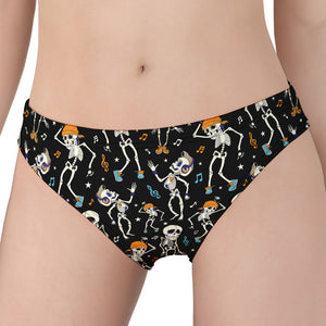 Dancing Skeleton Party Pattern Print Women's Panties