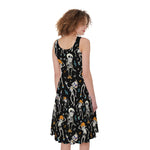 Dancing Skeleton Party Pattern Print Women's Sleeveless Dress