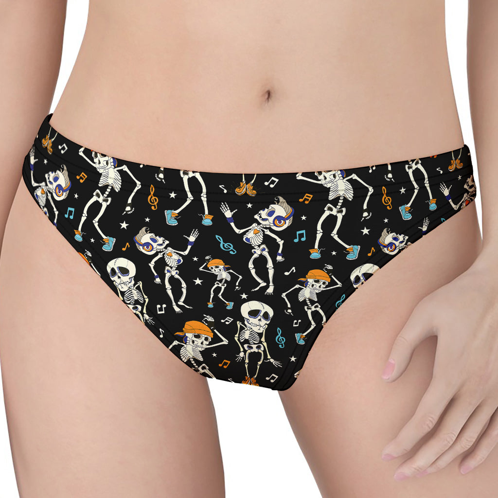 Dancing Skeleton Party Pattern Print Women's Thong