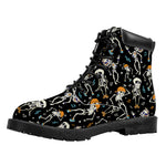 Dancing Skeleton Party Pattern Print Work Boots