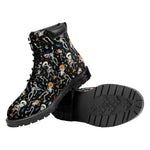 Dancing Skeleton Party Pattern Print Work Boots