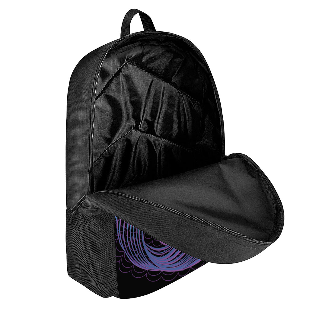 Dark Aquarius Zodiac Sign Print 17 Inch Backpack