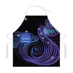 Dark Aquarius Zodiac Sign Print Adjustable Apron