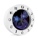 Dark Aquarius Zodiac Sign Print Alarm Clock