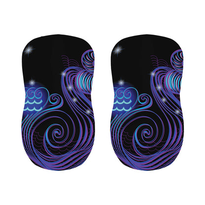 Dark Aquarius Zodiac Sign Print Bar Stool Covers