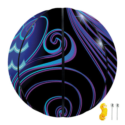 Dark Aquarius Zodiac Sign Print Basketball