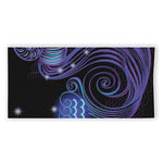 Dark Aquarius Zodiac Sign Print Beach Towel