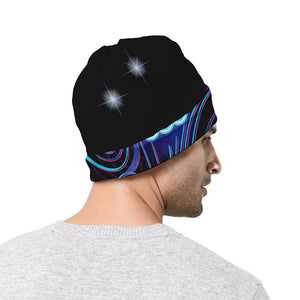 Dark Aquarius Zodiac Sign Print Beanie