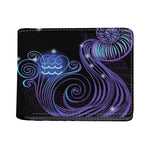 Dark Aquarius Zodiac Sign Print Bifold Wallet