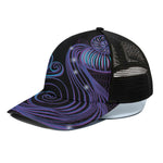 Dark Aquarius Zodiac Sign Print Black Mesh Trucker Cap