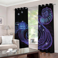 Dark Aquarius Zodiac Sign Print Dimout Grommet Curtains