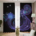 Dark Aquarius Zodiac Sign Print Dimout Pencil Pleat Curtains