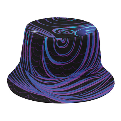 Dark Aquarius Zodiac Sign Print Bucket Hat