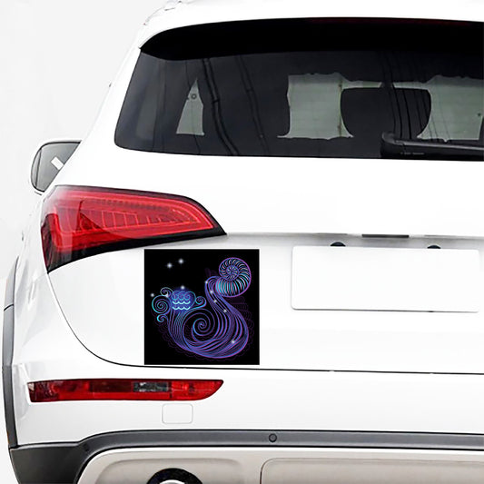 Dark Aquarius Zodiac Sign Print Car Sticker