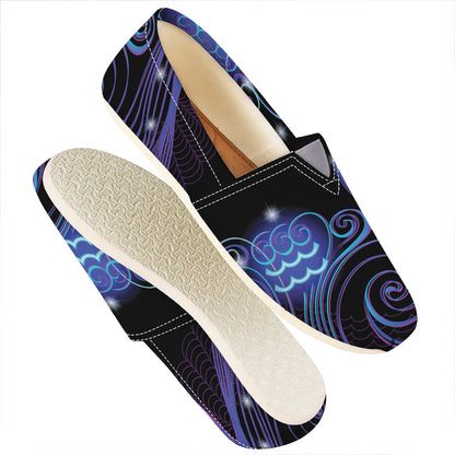 Dark Aquarius Zodiac Sign Print Casual Shoes