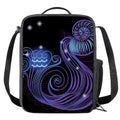 Dark Aquarius Zodiac Sign Print Crossbody Lunch Bag
