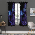 Dark Aquarius Zodiac Sign Print Grommet Curtain Panels
