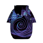 Dark Aquarius Zodiac Sign Print Dog Zip Up Hoodie