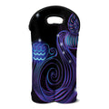 Dark Aquarius Zodiac Sign Print Double Neoprene Wine Tote