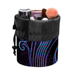 Dark Aquarius Zodiac Sign Print Drawstring Makeup Bag
