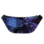 Dark Aquarius Zodiac Sign Print Fanny Pack