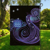 Dark Aquarius Zodiac Sign Print Garden Flag