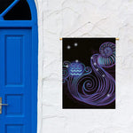 Dark Aquarius Zodiac Sign Print Garden Flag
