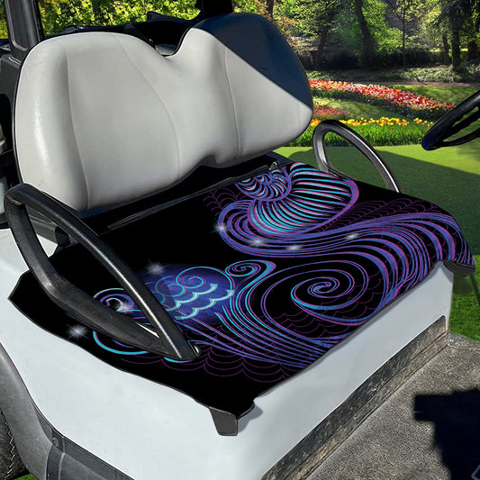 Dark Aquarius Zodiac Sign Print Golf Cart Seat Cover