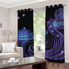 Dark Aquarius Zodiac Sign Print Grommet Curtains