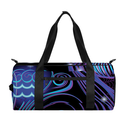 Dark Aquarius Zodiac Sign Print Gym Bag