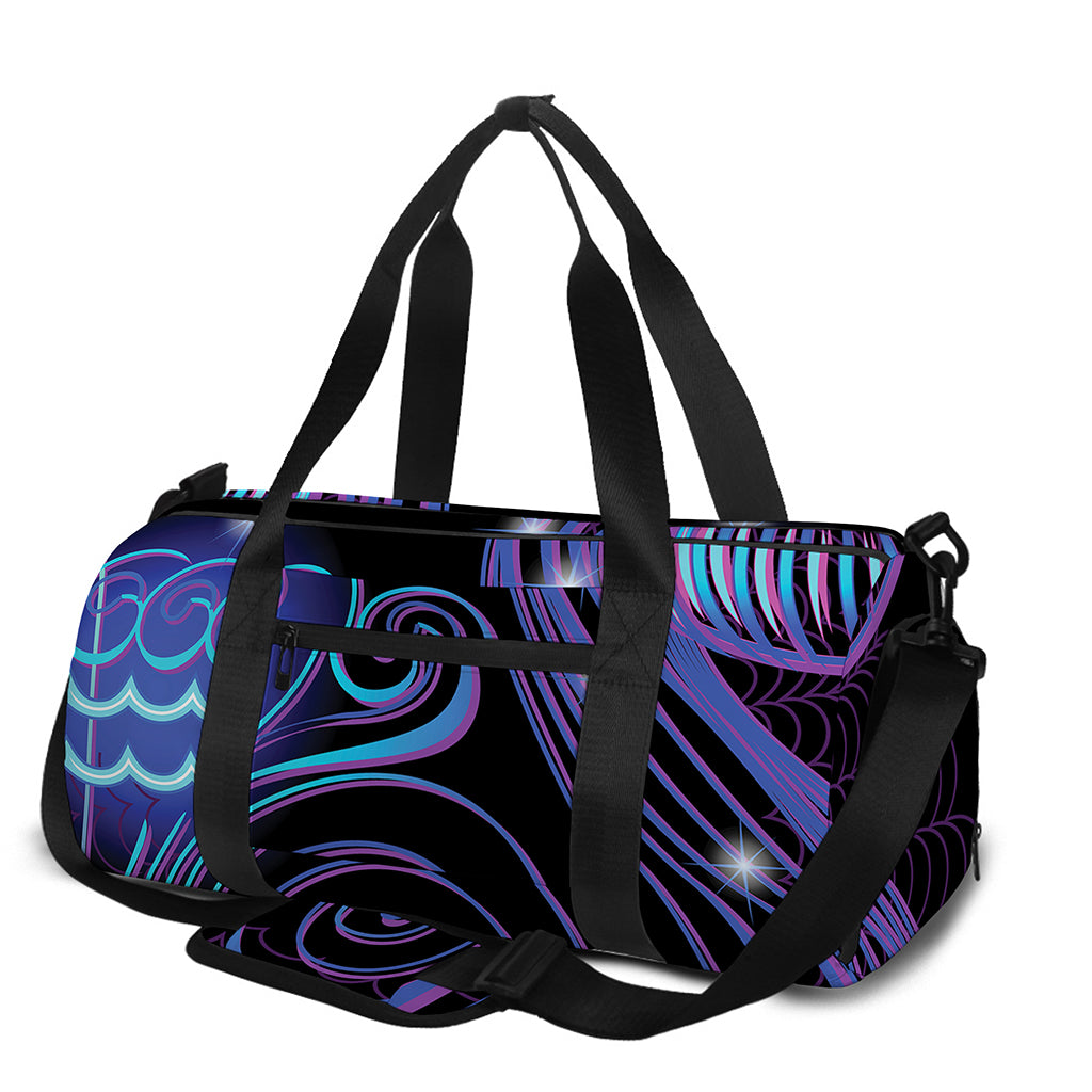 Dark Aquarius Zodiac Sign Print Gym Bag