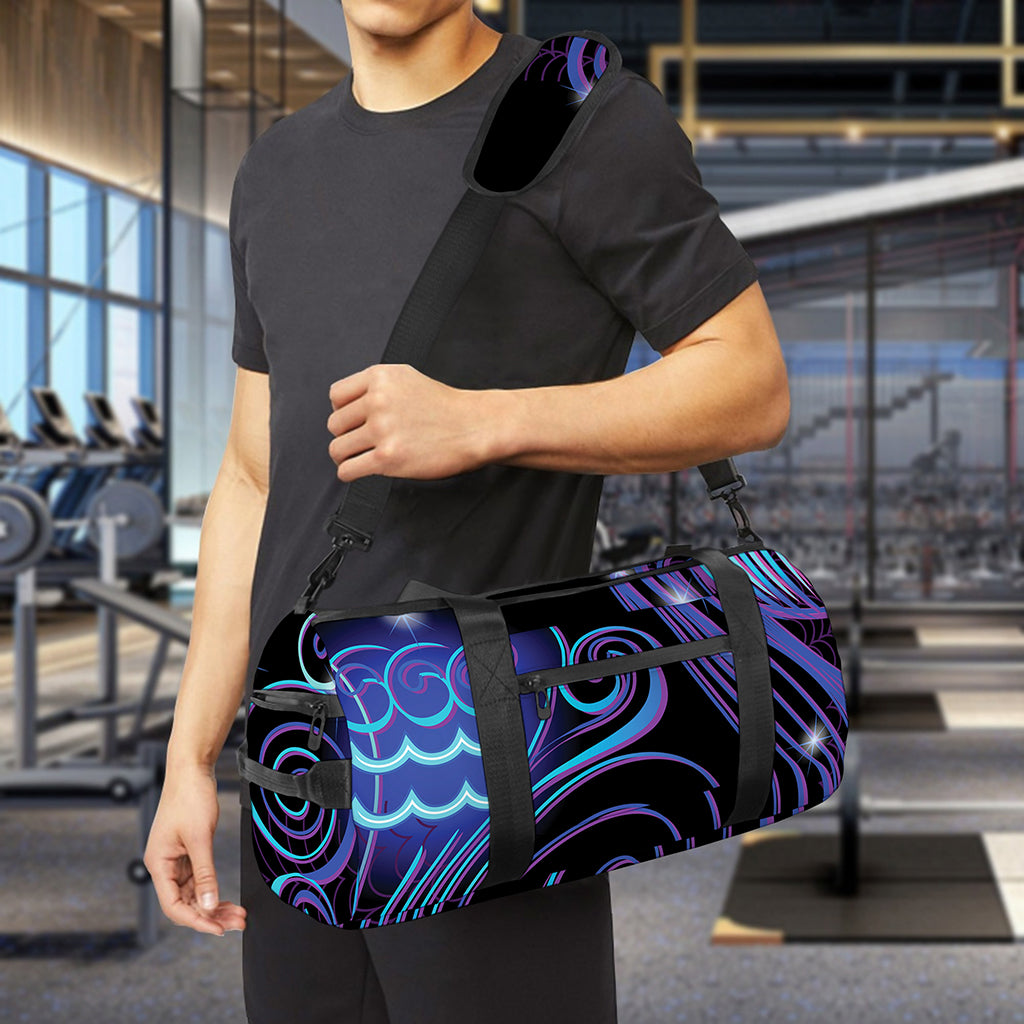 Dark Aquarius Zodiac Sign Print Gym Bag