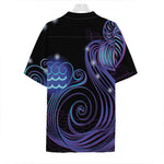 Dark Aquarius Zodiac Sign Print Hawaiian Shirt