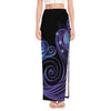 Dark Aquarius Zodiac Sign Print High Slit Maxi Skirt