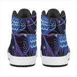 Dark Aquarius Zodiac Sign Print High Top Leather Sneakers